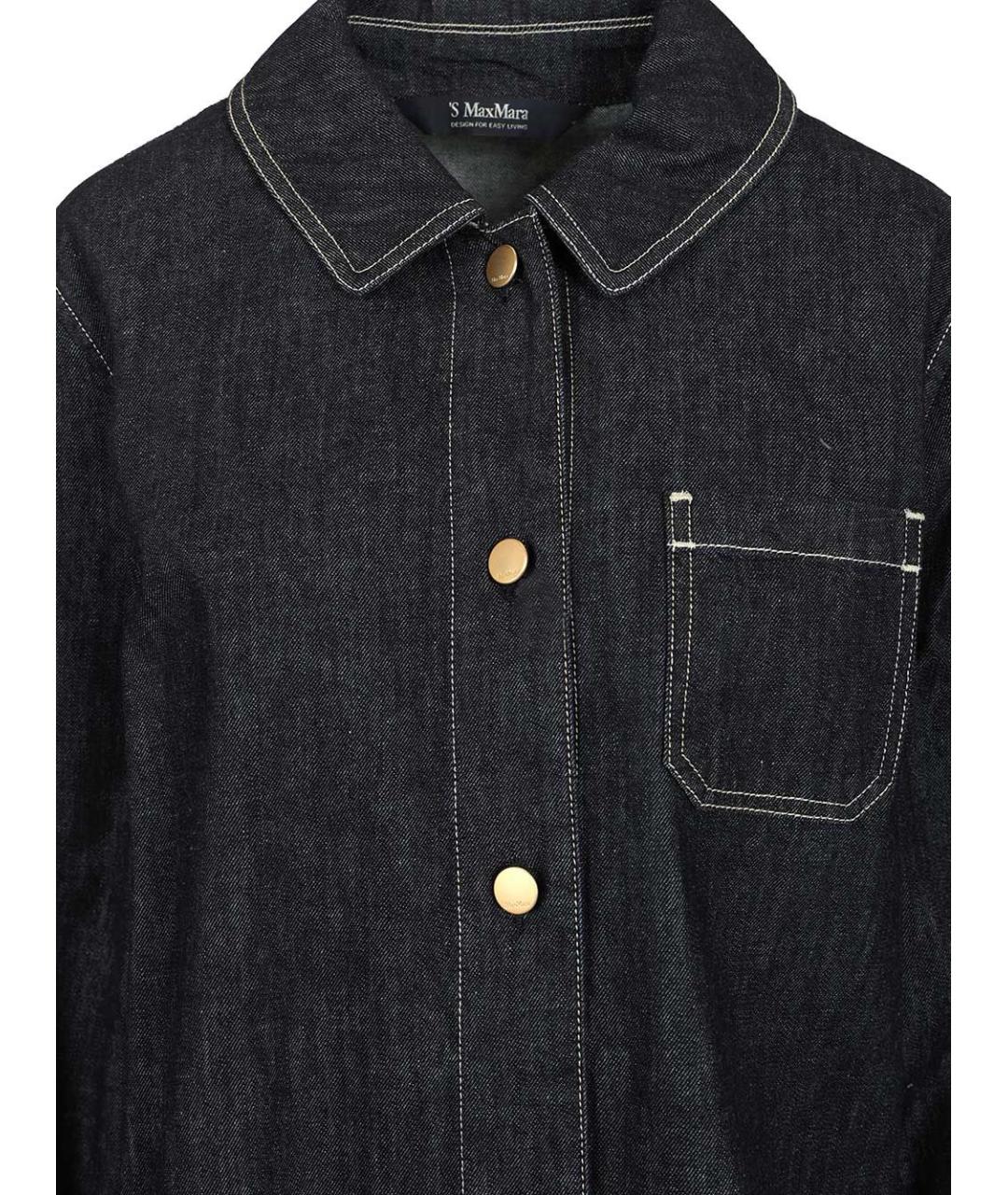 'S MAX MARA Темно-синяя хлопковая куртка, фото 4