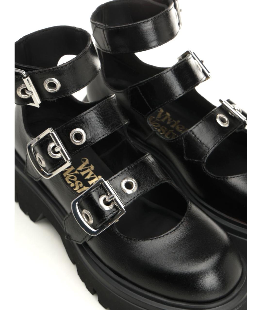 VIVIENNE WESTWOOD Черные кожаные туфли, фото 5