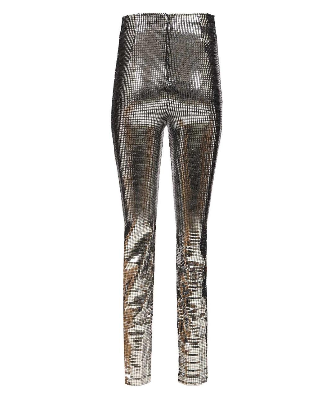 MM6 MAISON MARGIELA Серебряные полиамидовые леггинсы и велосипедки, фото 2