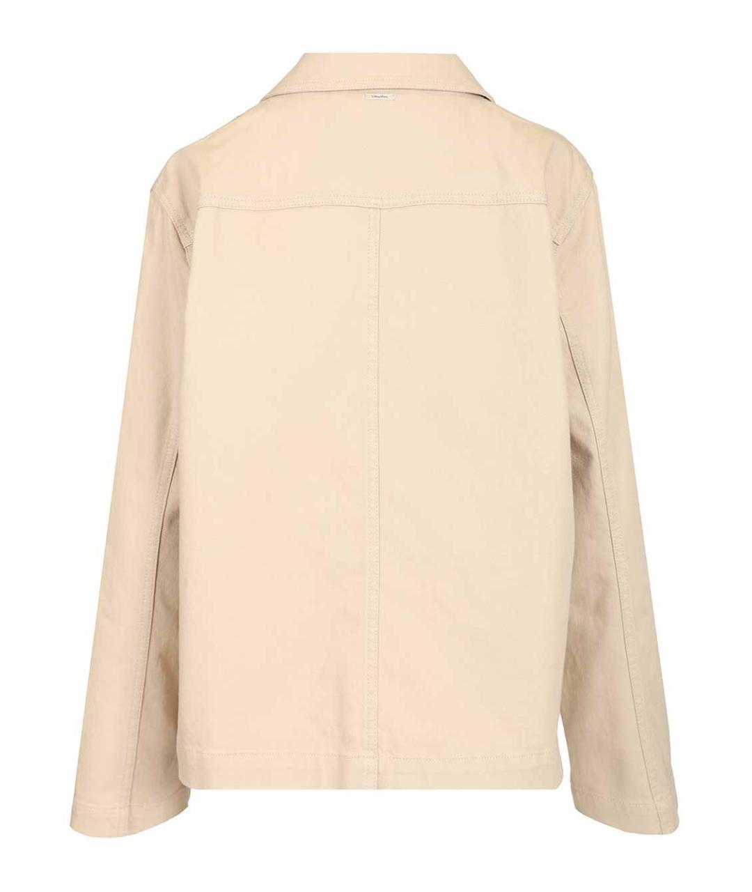 'S MAX MARA Бежевая хлопко-эластановая куртка, фото 2