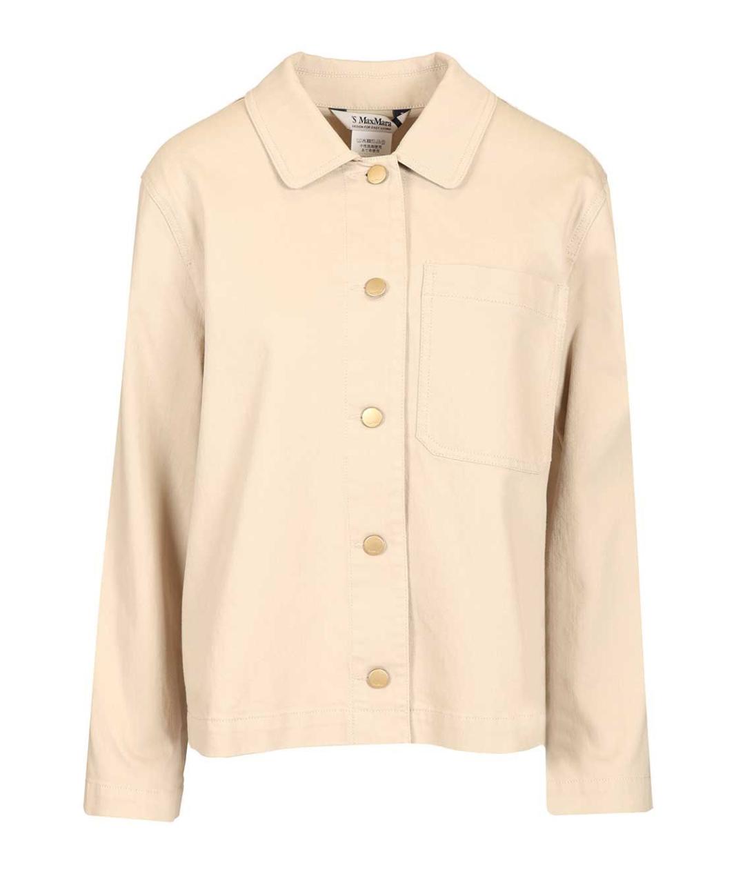 'S MAX MARA Бежевая хлопко-эластановая куртка, фото 1