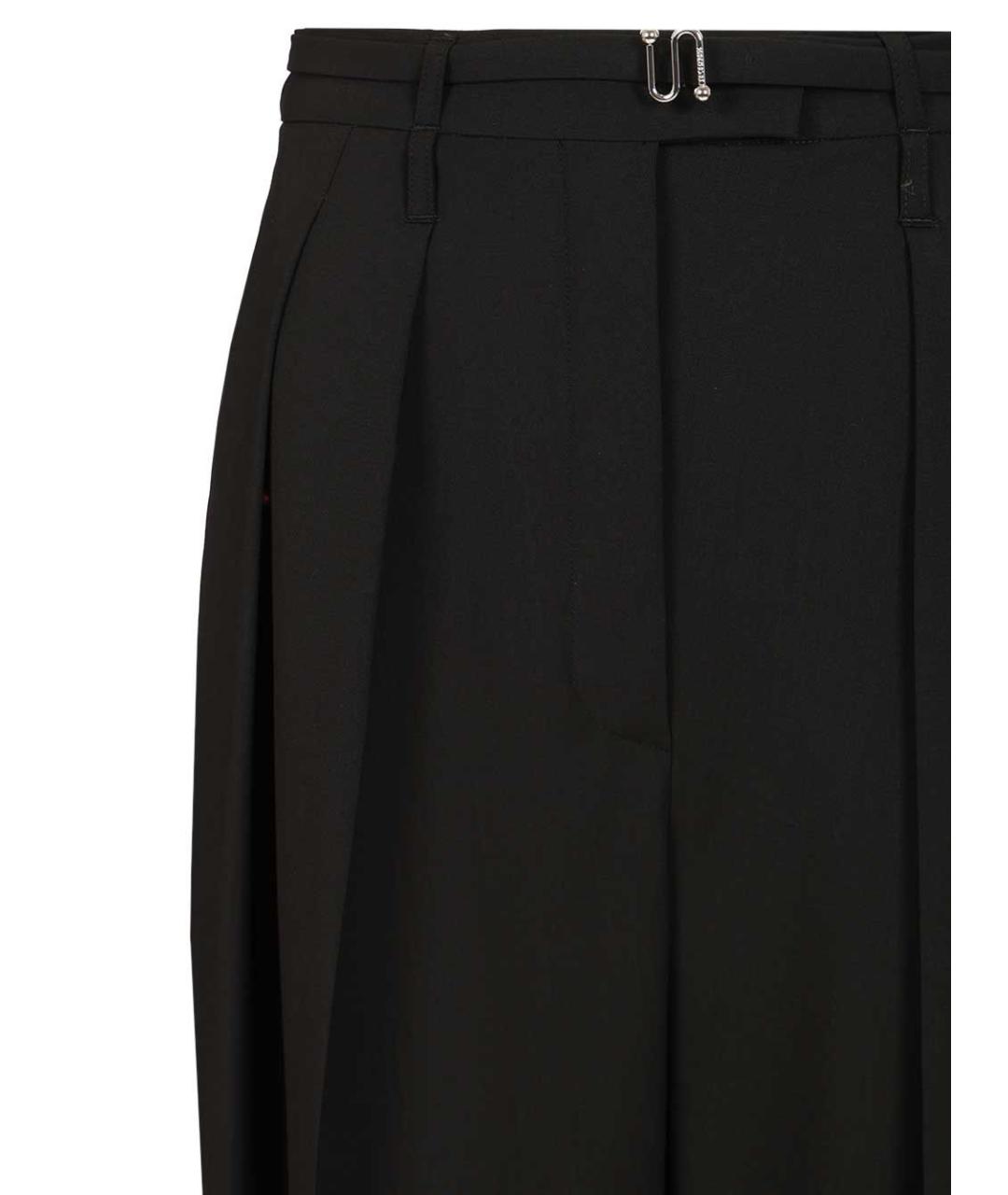 SPORTMAX Черные шерстяные прямые брюки, фото 4