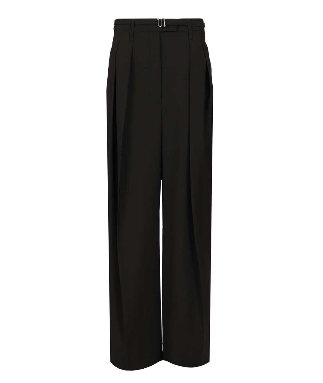 SPORTMAX Черные шерстяные прямые брюки, фото 1