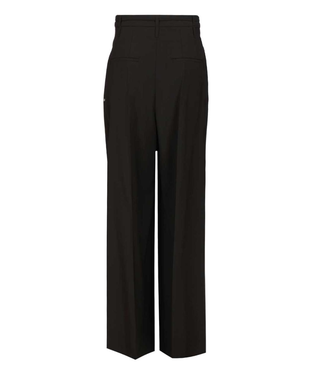 SPORTMAX Черные шерстяные прямые брюки, фото 2