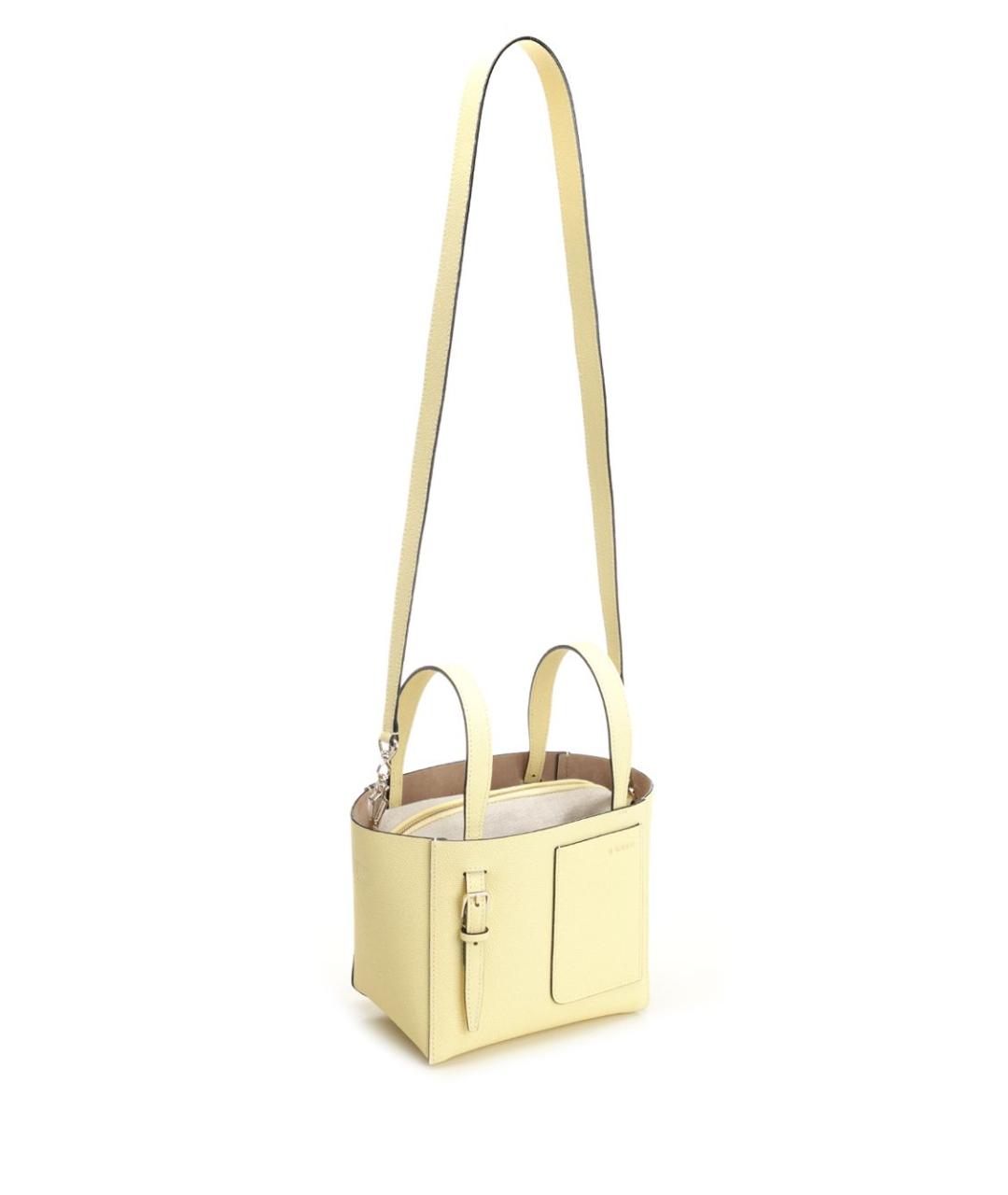 VALEXTRA Желтая кожаная сумка тоут, фото 5