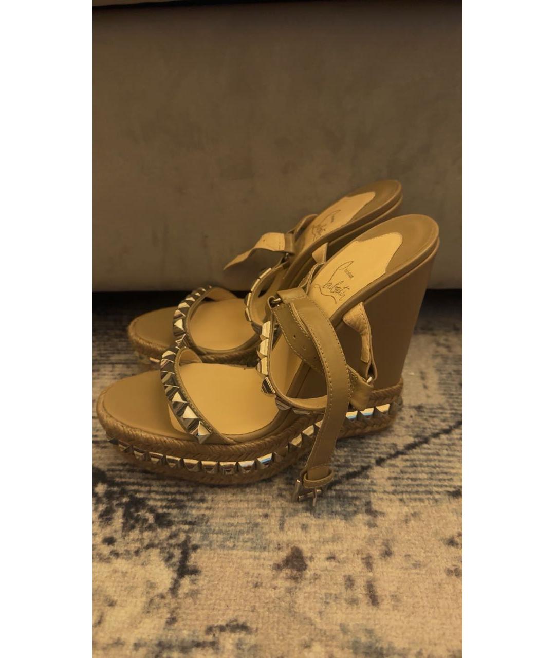 CHRISTIAN LOUBOUTIN Коричневые босоножки, фото 4