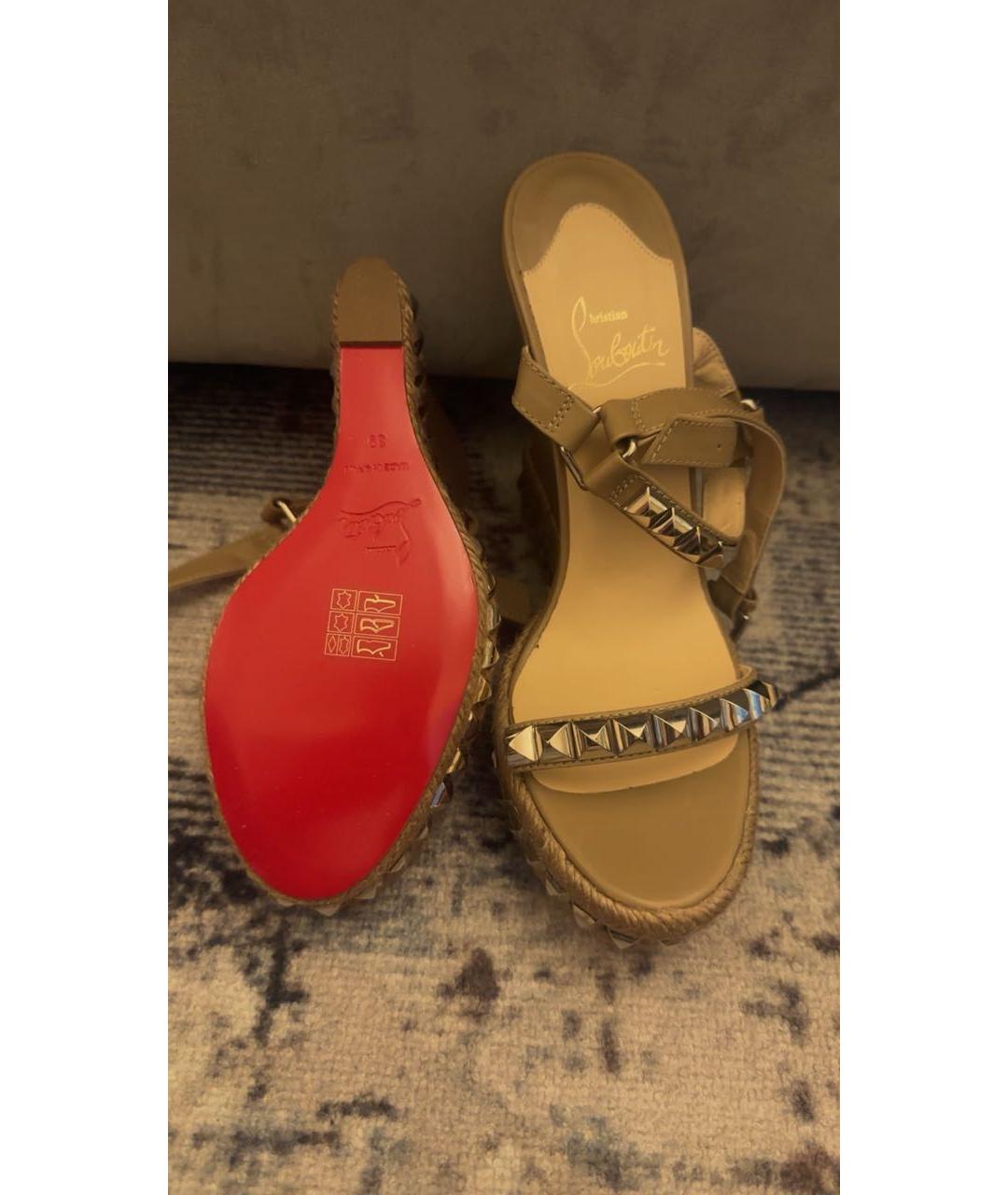 CHRISTIAN LOUBOUTIN Коричневые босоножки, фото 3