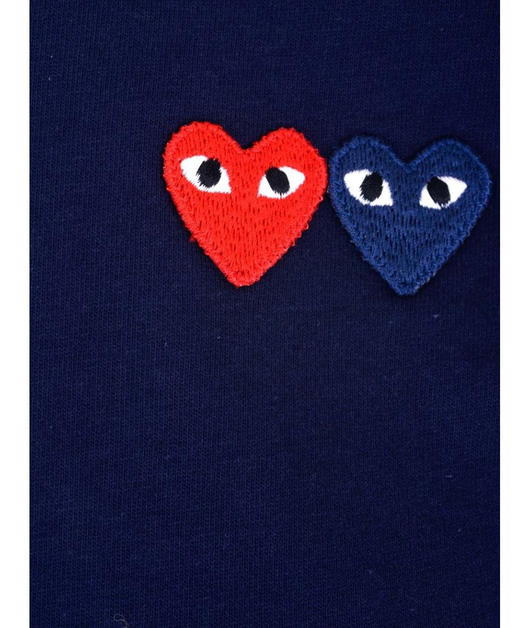 COMME DES GARÇONS PLAY Синяя хлопковая футболка, фото 3
