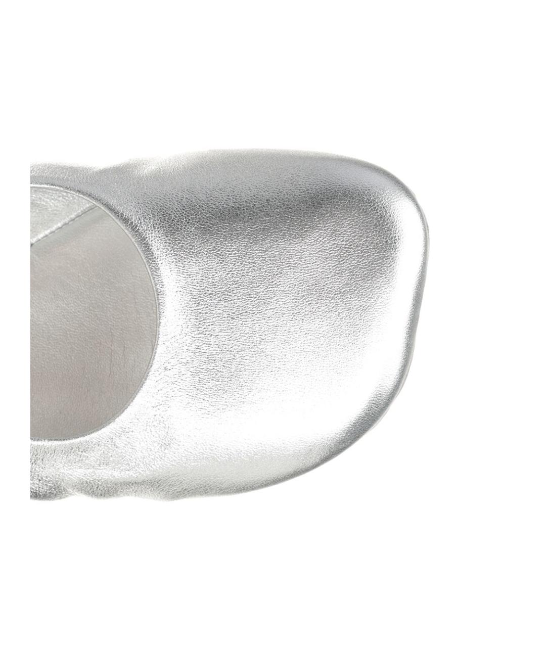 LOEWE Серебряные кожаные балетки, фото 4