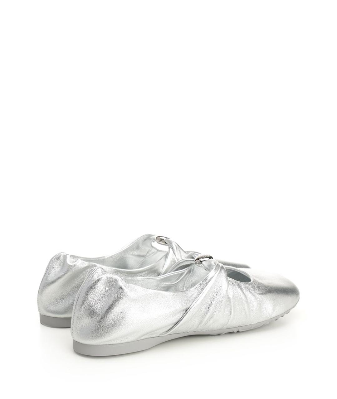 LOEWE Серебряные кожаные балетки, фото 3
