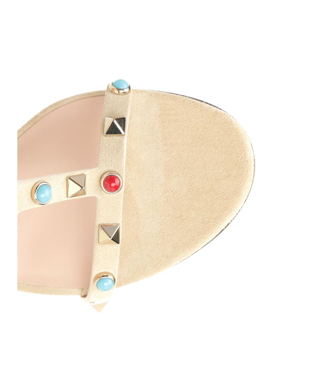 VALENTINO Бежевые замшевые сандалии, фото 4