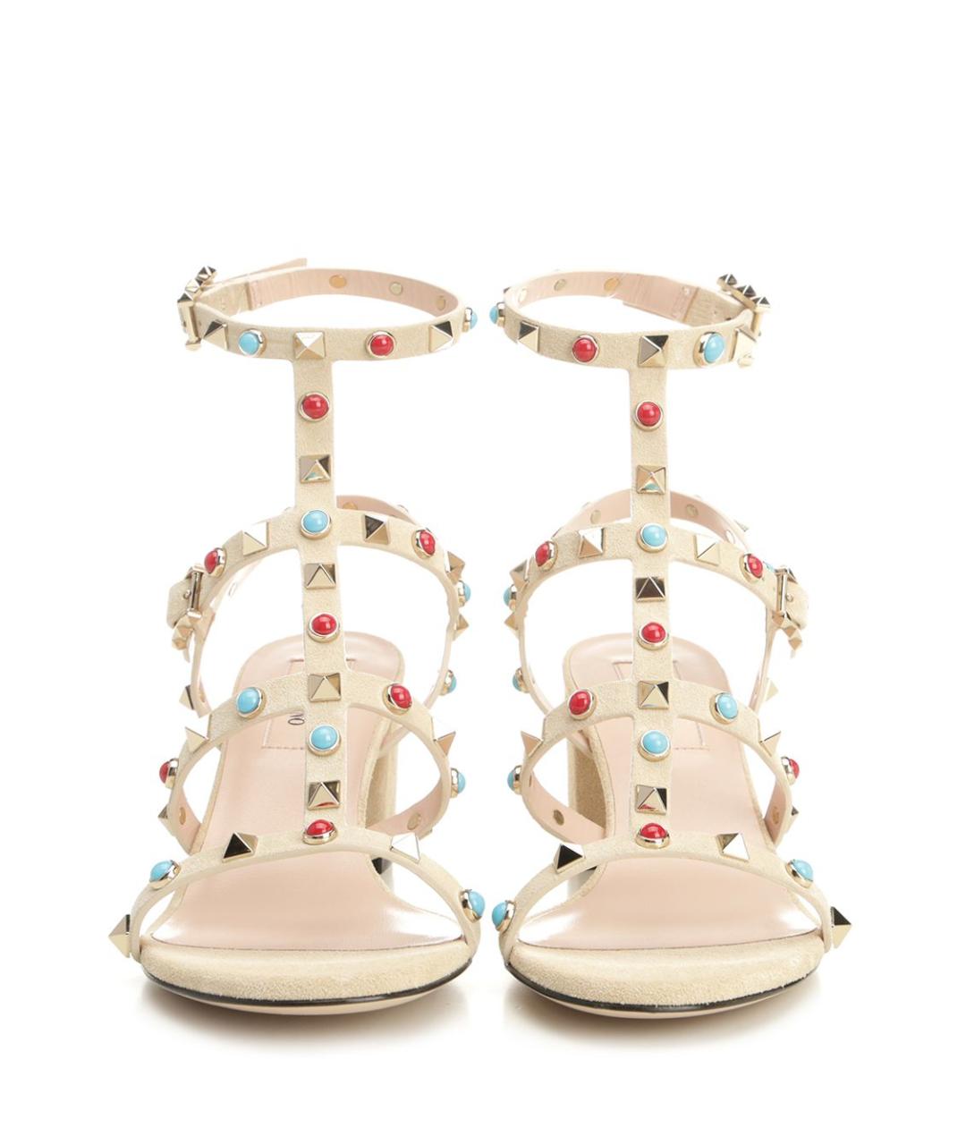 VALENTINO Бежевые замшевые сандалии, фото 6