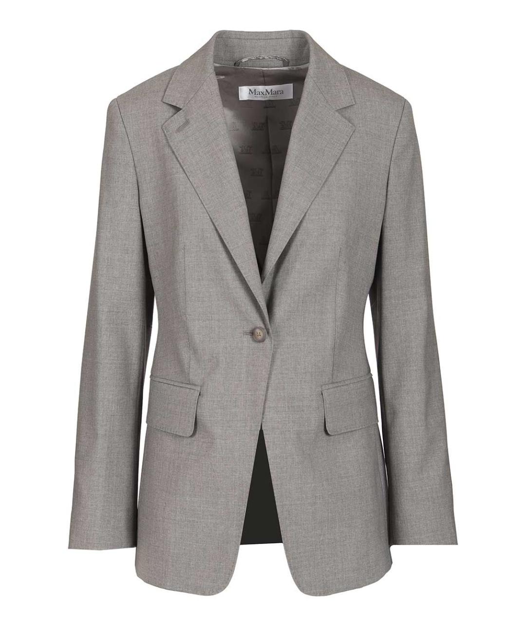 MAX MARA Серый шерстяной жакет/пиджак, фото 1