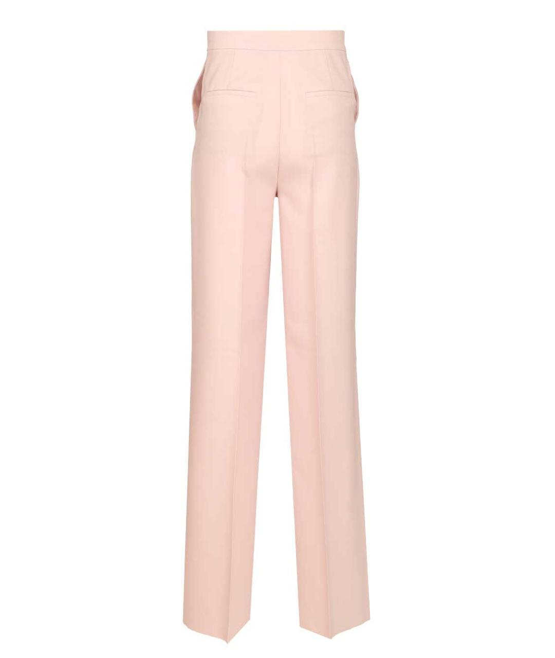 MAX MARA Розовые шерстяные прямые брюки, фото 2