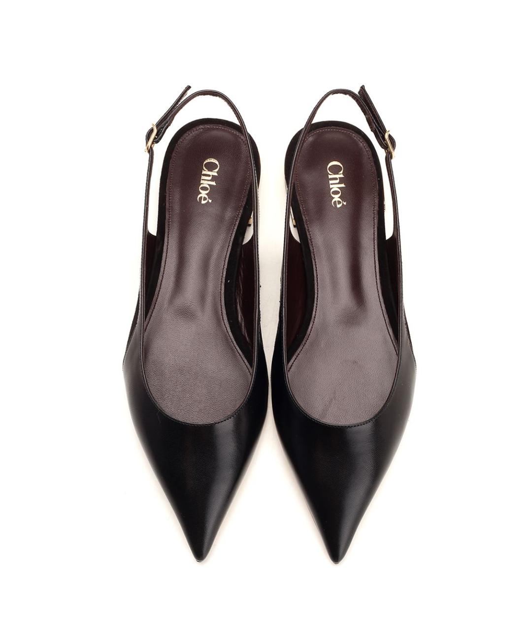 CHLOE Черные кожаные туфли, фото 5