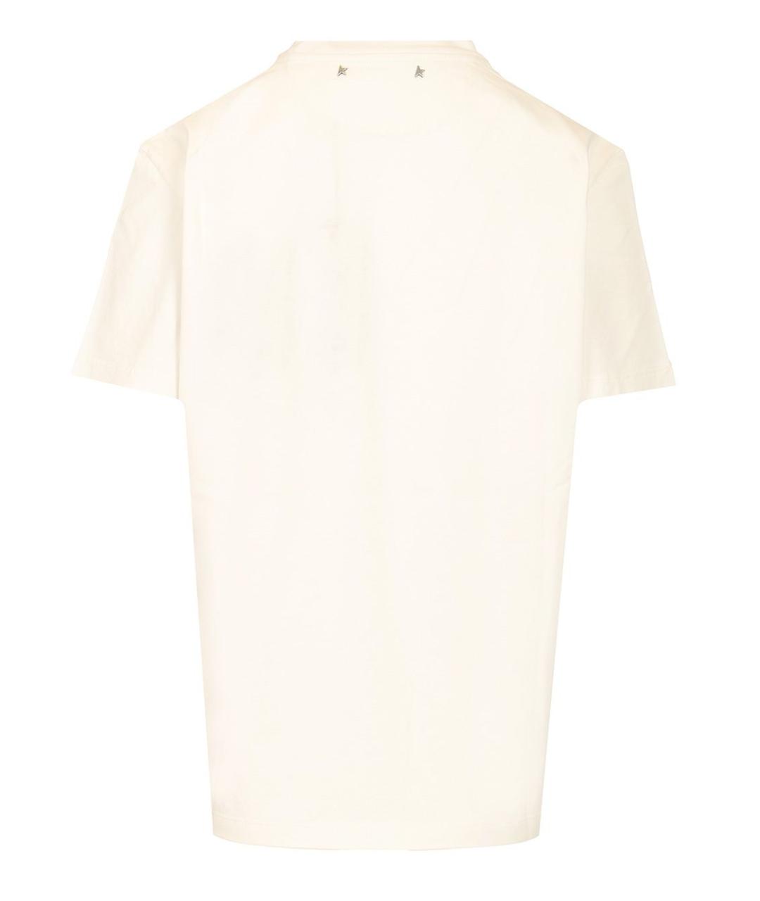 GOLDEN GOOSE DELUXE BRAND Белая хлопковая футболка, фото 2