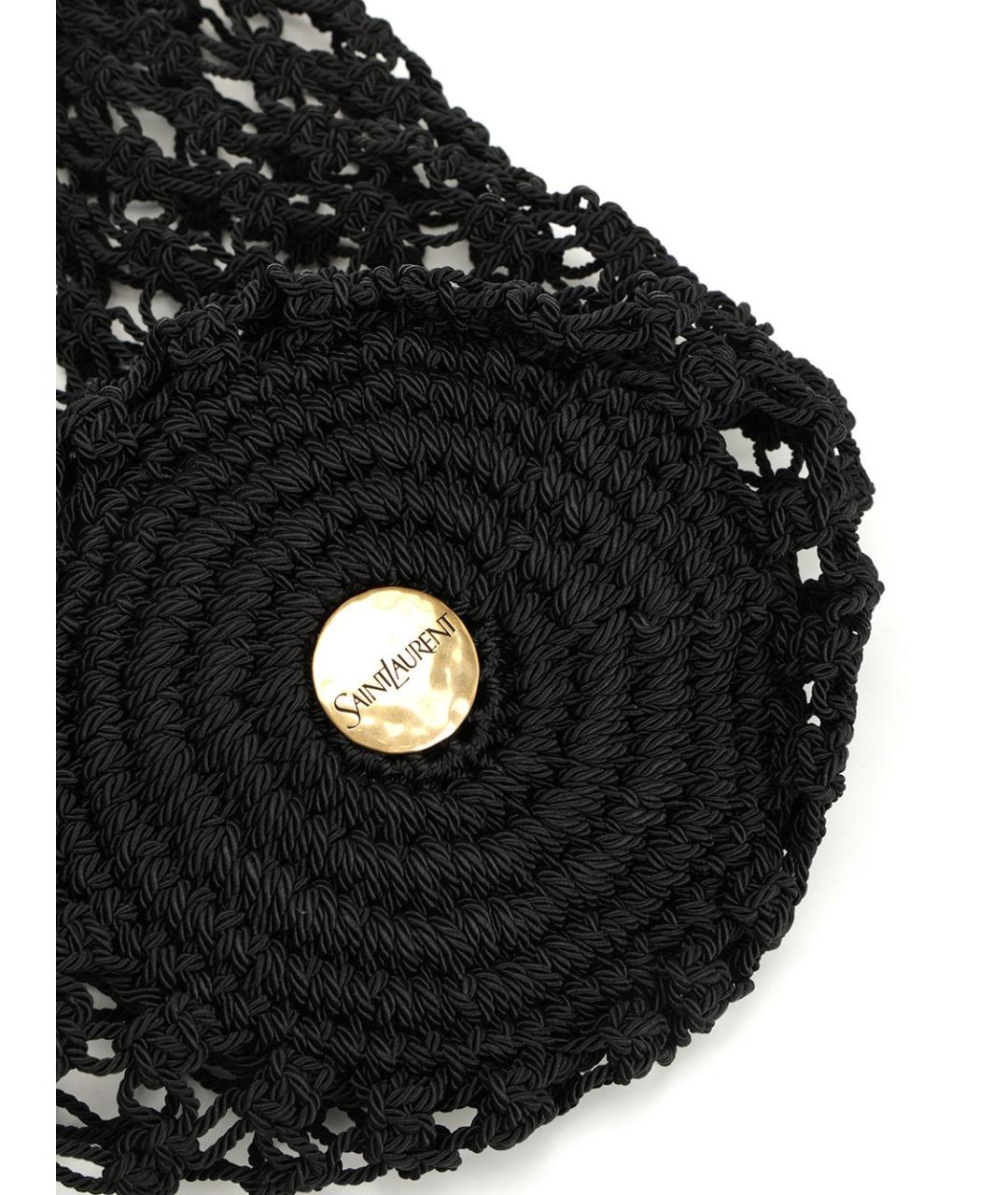 SAINT LAURENT Черная пелетеная сумка тоут, фото 6