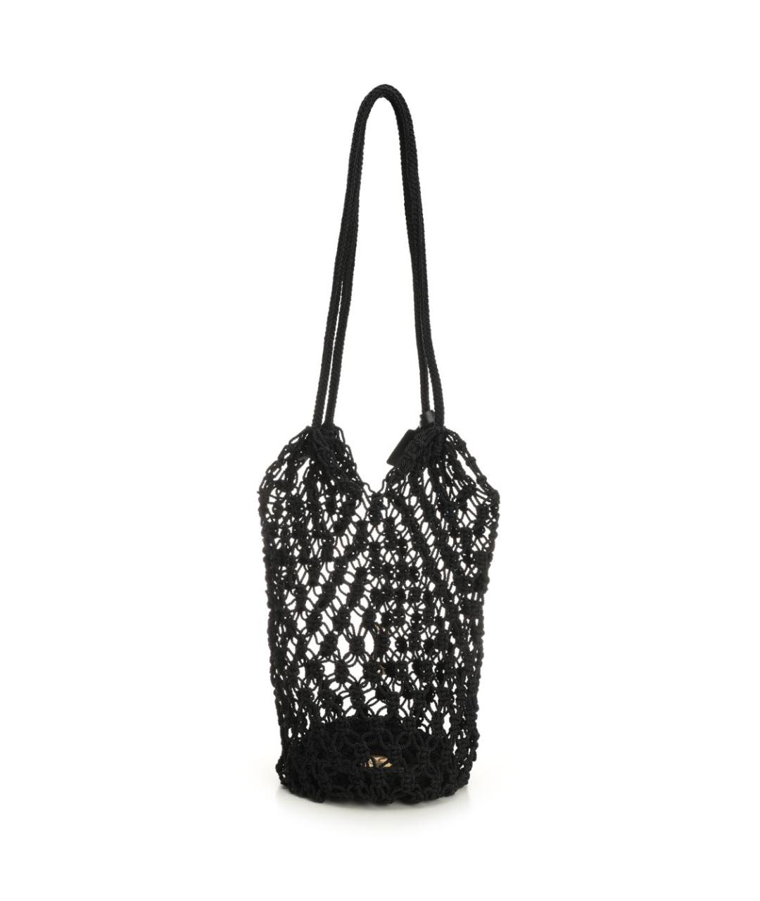 SAINT LAURENT Черная пелетеная сумка тоут, фото 3