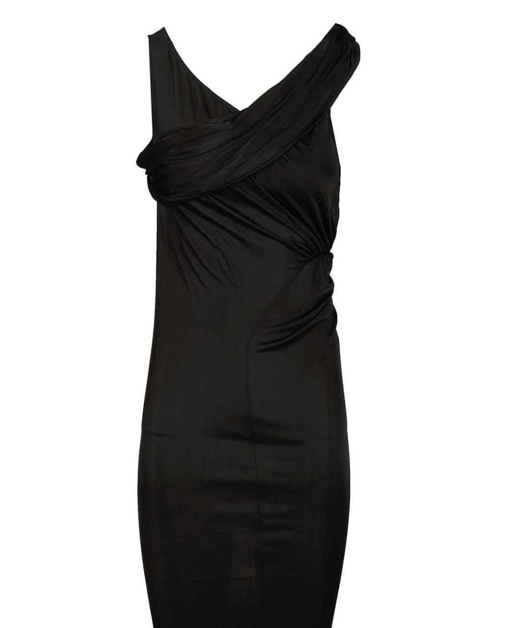 RICK OWENS Черное вискозное коктейльное платье, фото 4