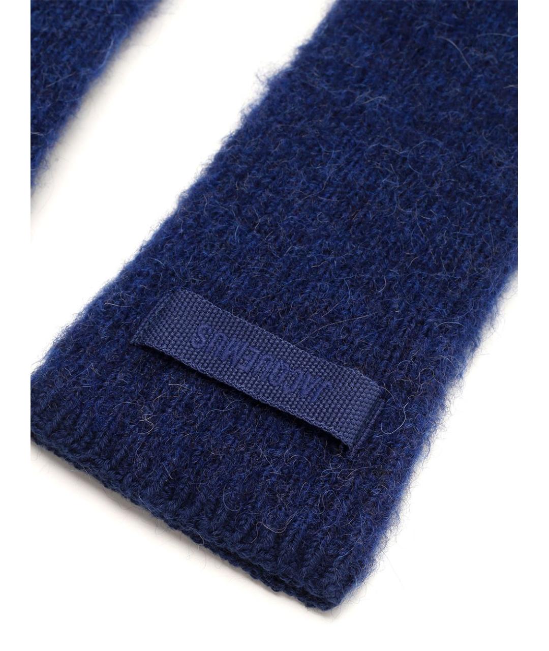 JACQUEMUS Синие шерстяные перчатки, фото 3
