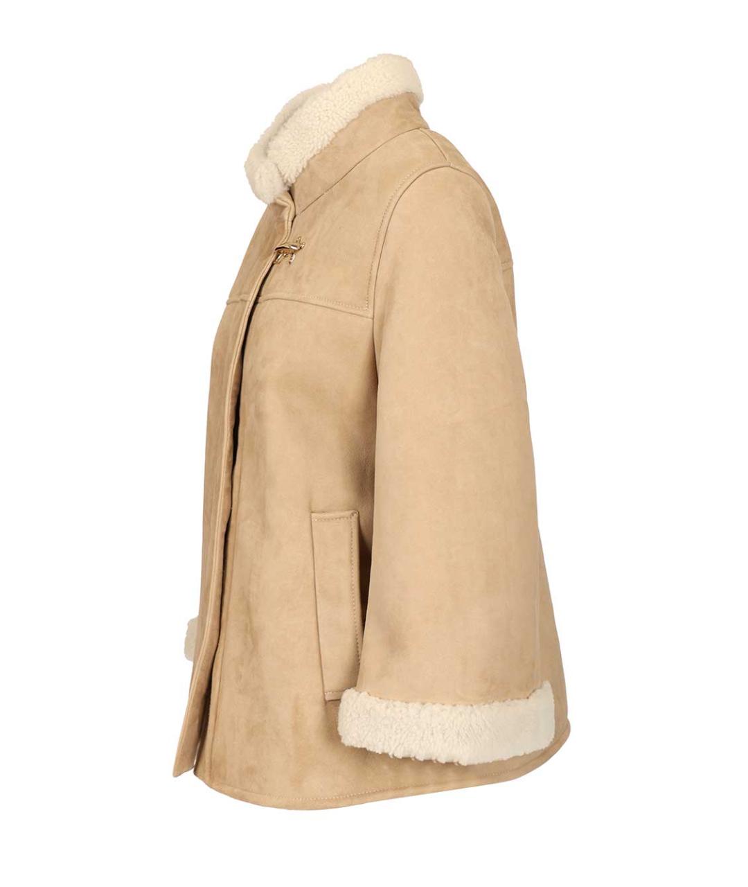 FAY Бежевая меховая дубленка, фото 3