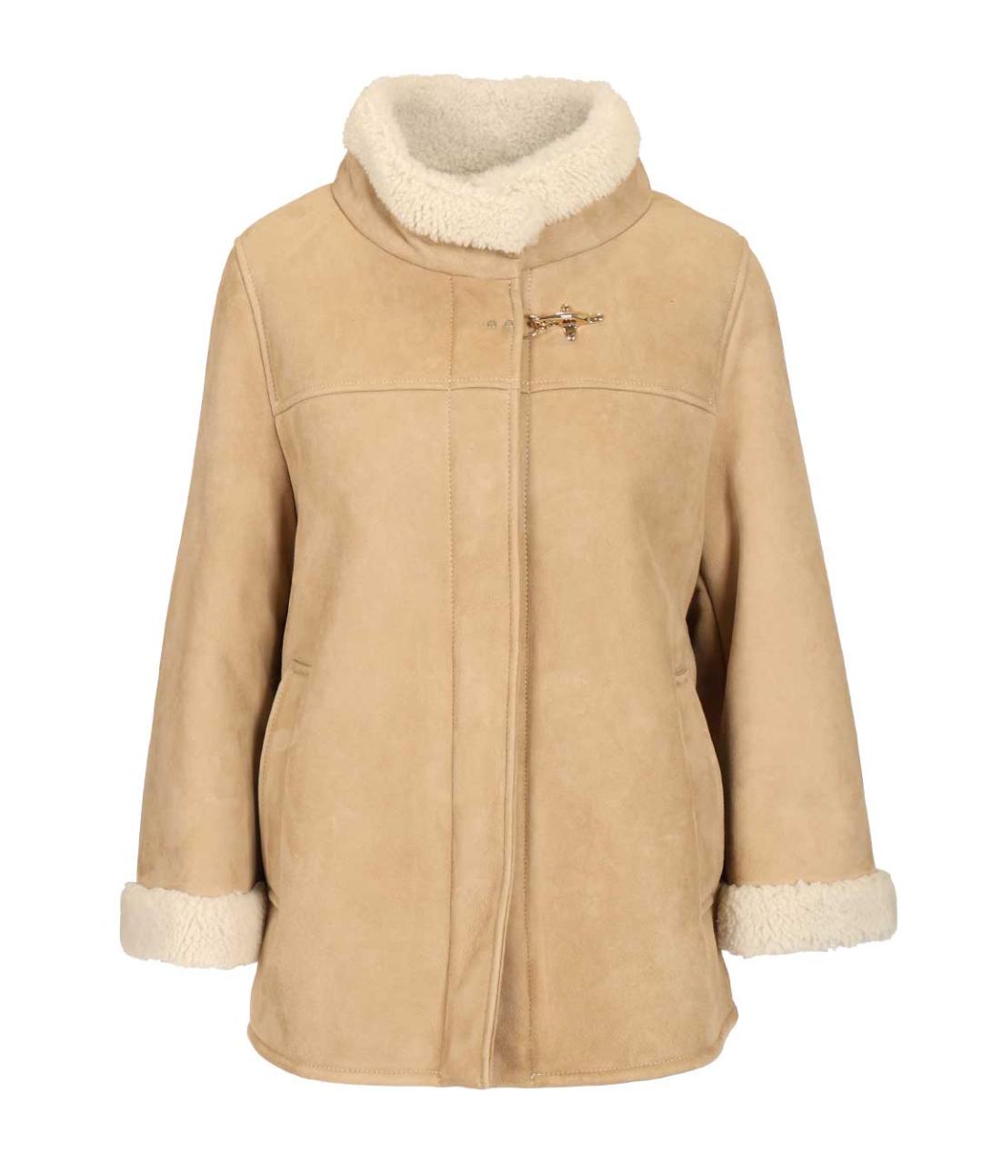 FAY Бежевая меховая дубленка, фото 1