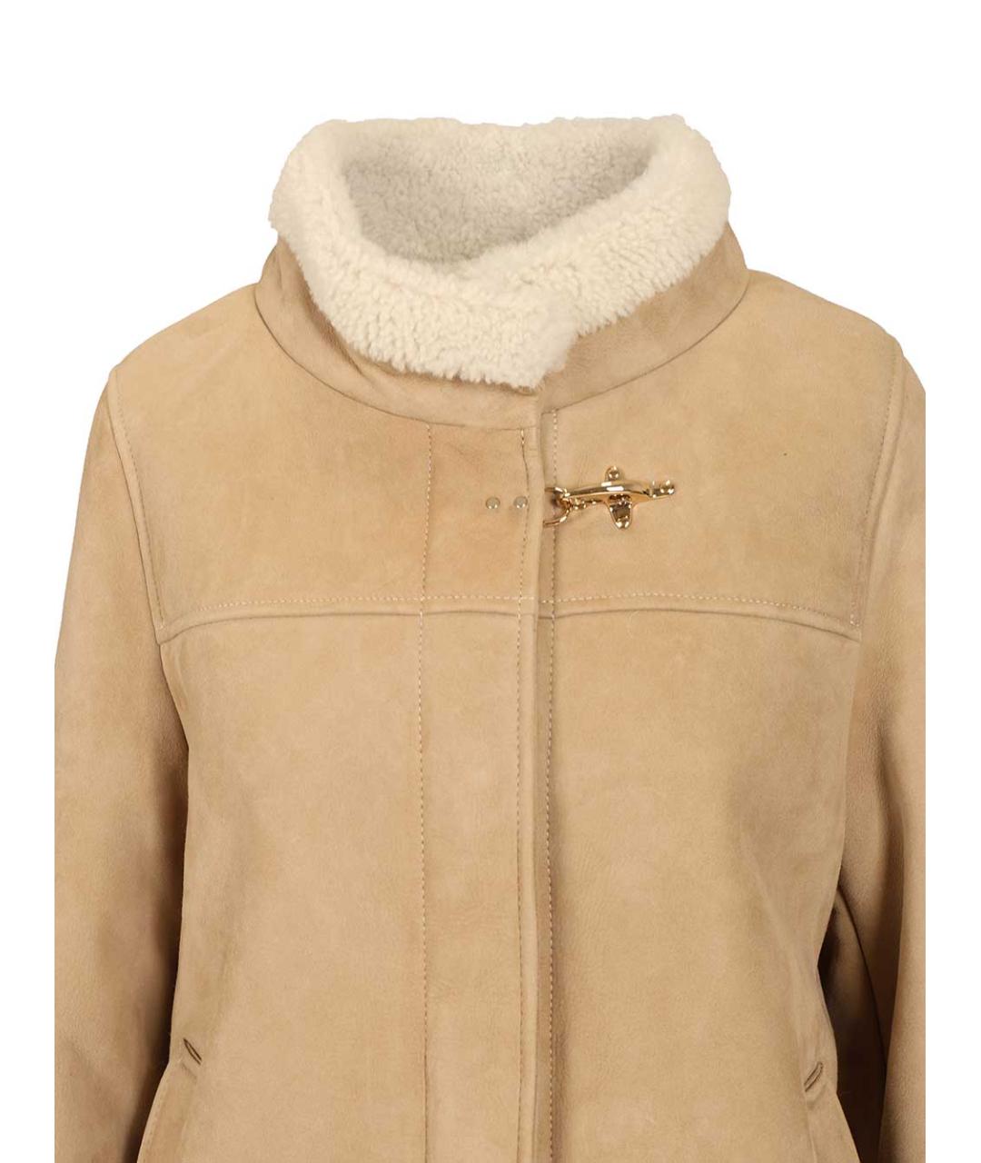 FAY Бежевая меховая дубленка, фото 4