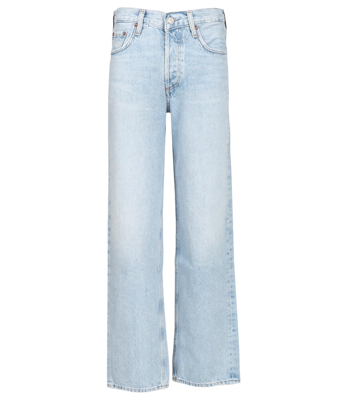 AGOLDE Голубые хлопковые прямые джинсы, фото 1