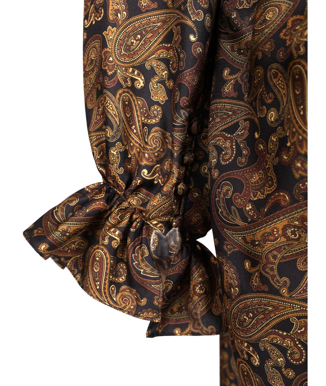 SAINT LAURENT Коричневое шелковое коктейльное платье, фото 5