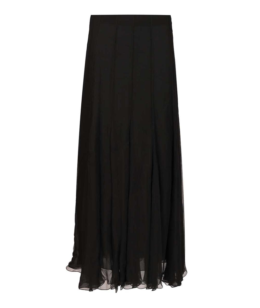 CHLOE Черная шелковая юбка миди, фото 1