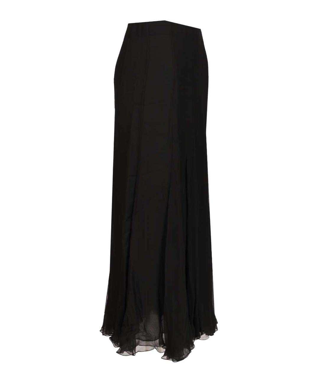 CHLOE Черная шелковая юбка миди, фото 3