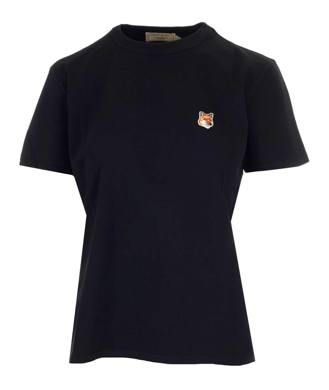 MAISON KITSUNE Черная хлопковая футболка, фото 1