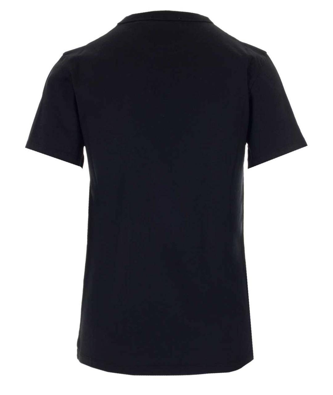 MAISON KITSUNE Черная хлопковая футболка, фото 2