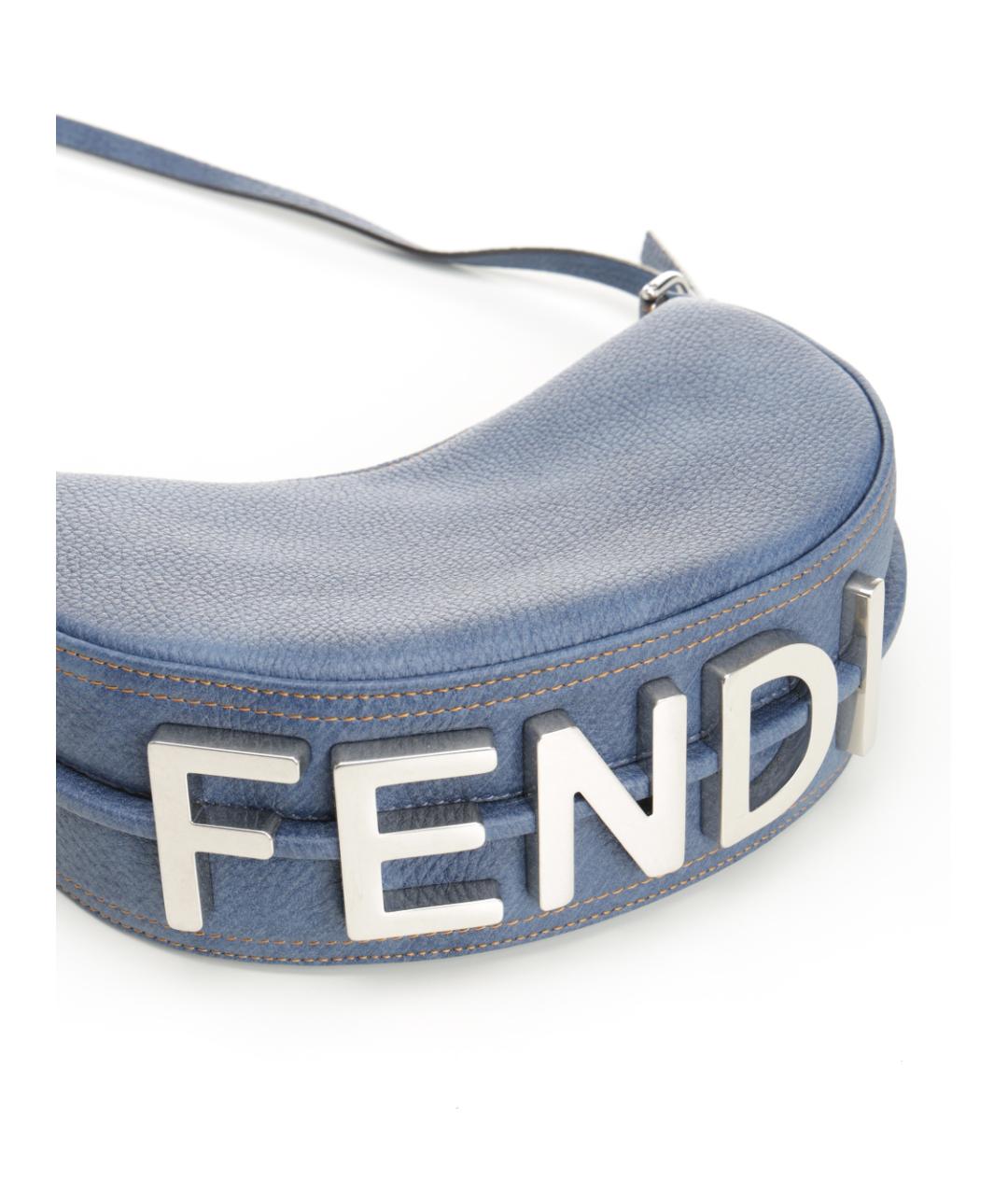 FENDI Голубая кожаная сумка через плечо, фото 5