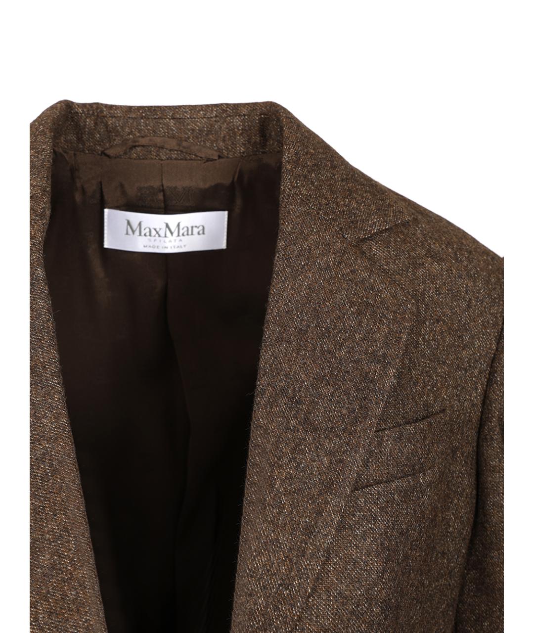 MAX MARA Коричневый шерстяной жакет/пиджак, фото 4