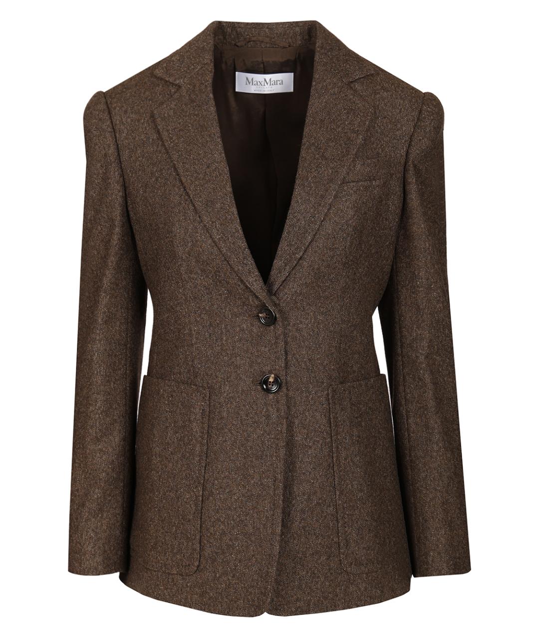 MAX MARA Коричневый шерстяной жакет/пиджак, фото 1