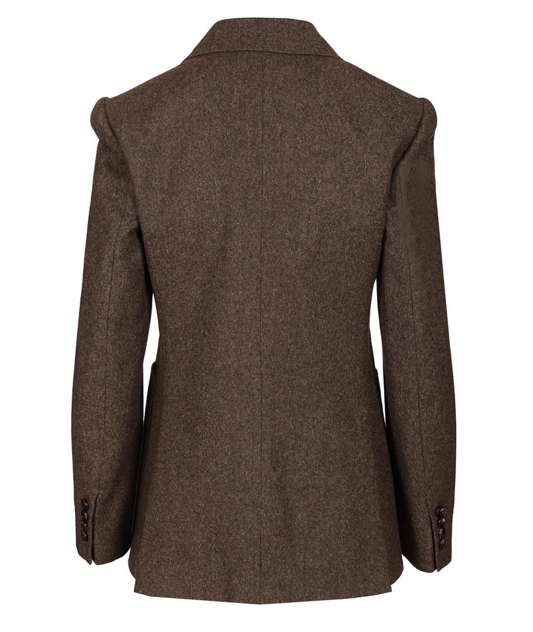 MAX MARA Коричневый шерстяной жакет/пиджак, фото 2