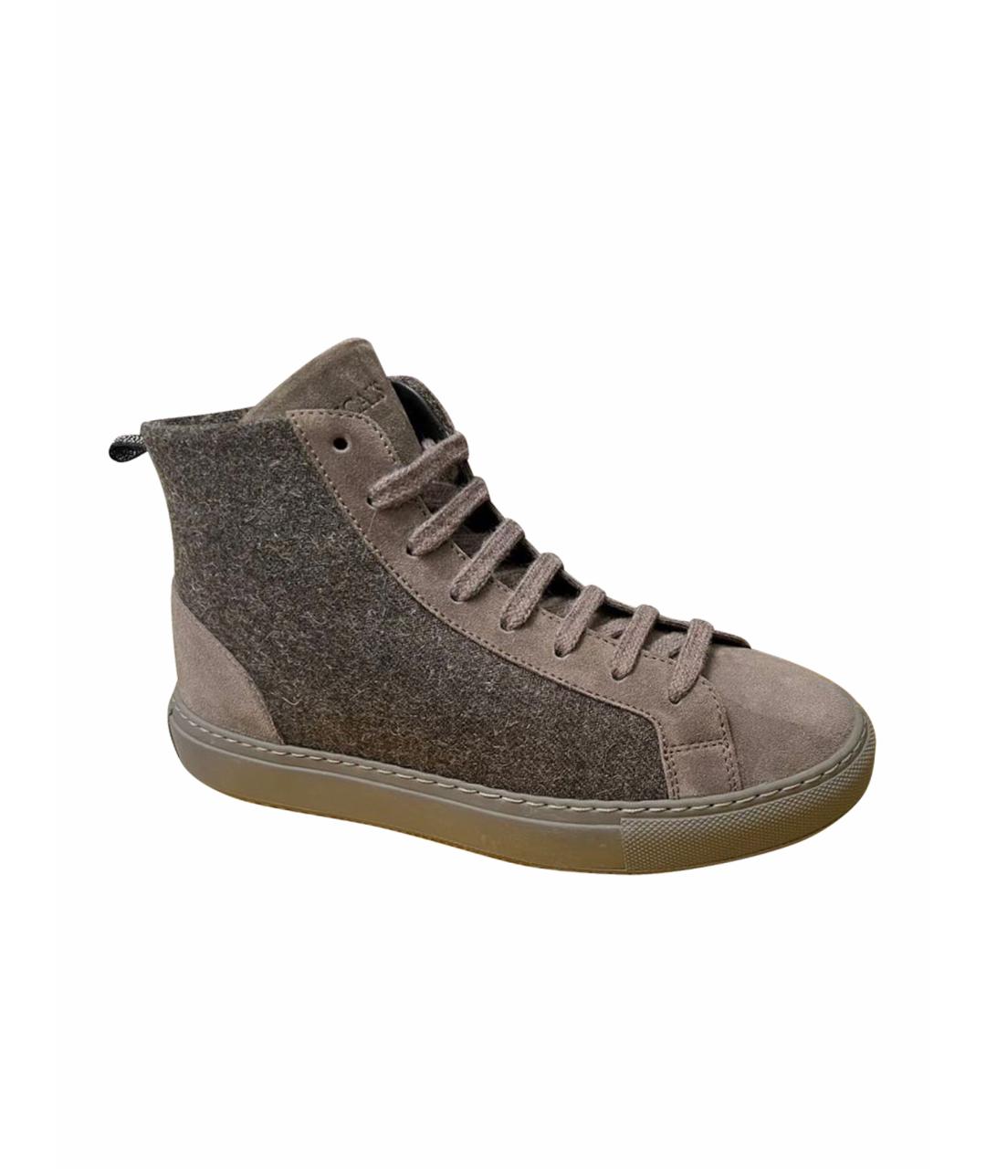 DOUCAL'S Коричневые текстильные кеды, фото 1