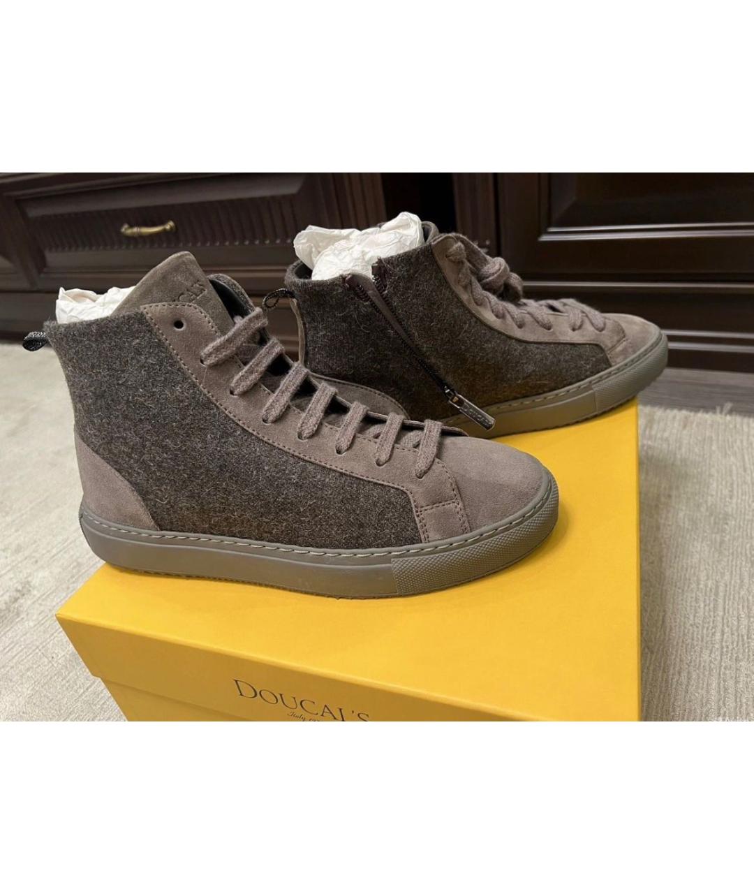 DOUCAL'S Коричневые текстильные кеды, фото 9