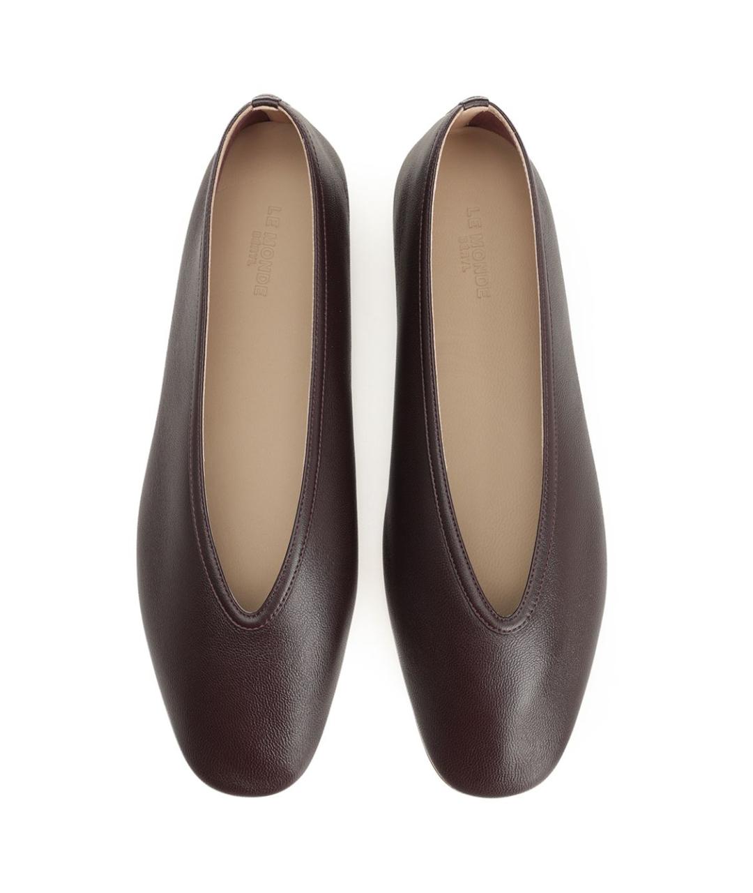 LE MONDE BERYL Фиолетовые кожаные балетки, фото 5