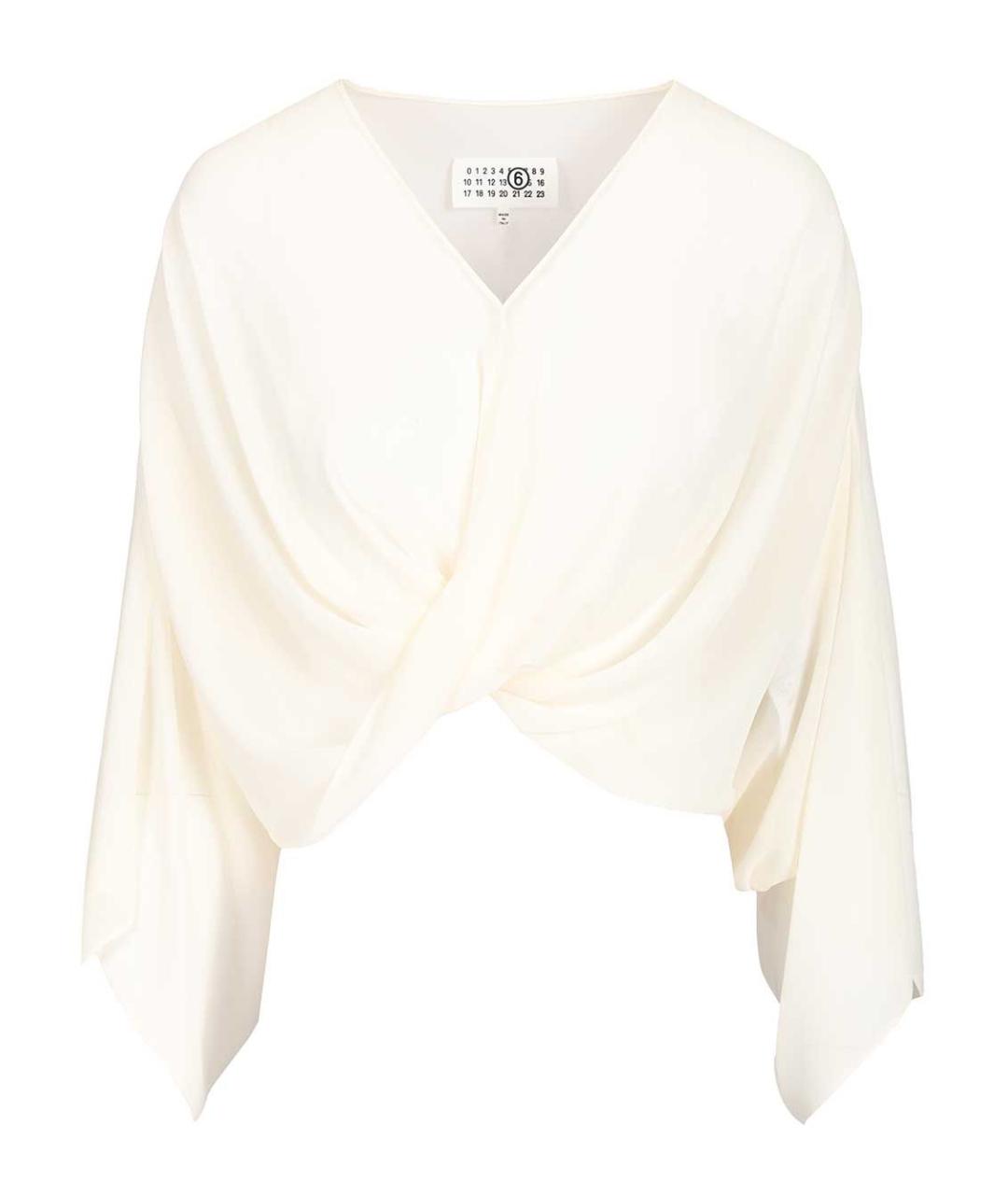 MM6 MAISON MARGIELA Белая полиэстеровая блузы, фото 1