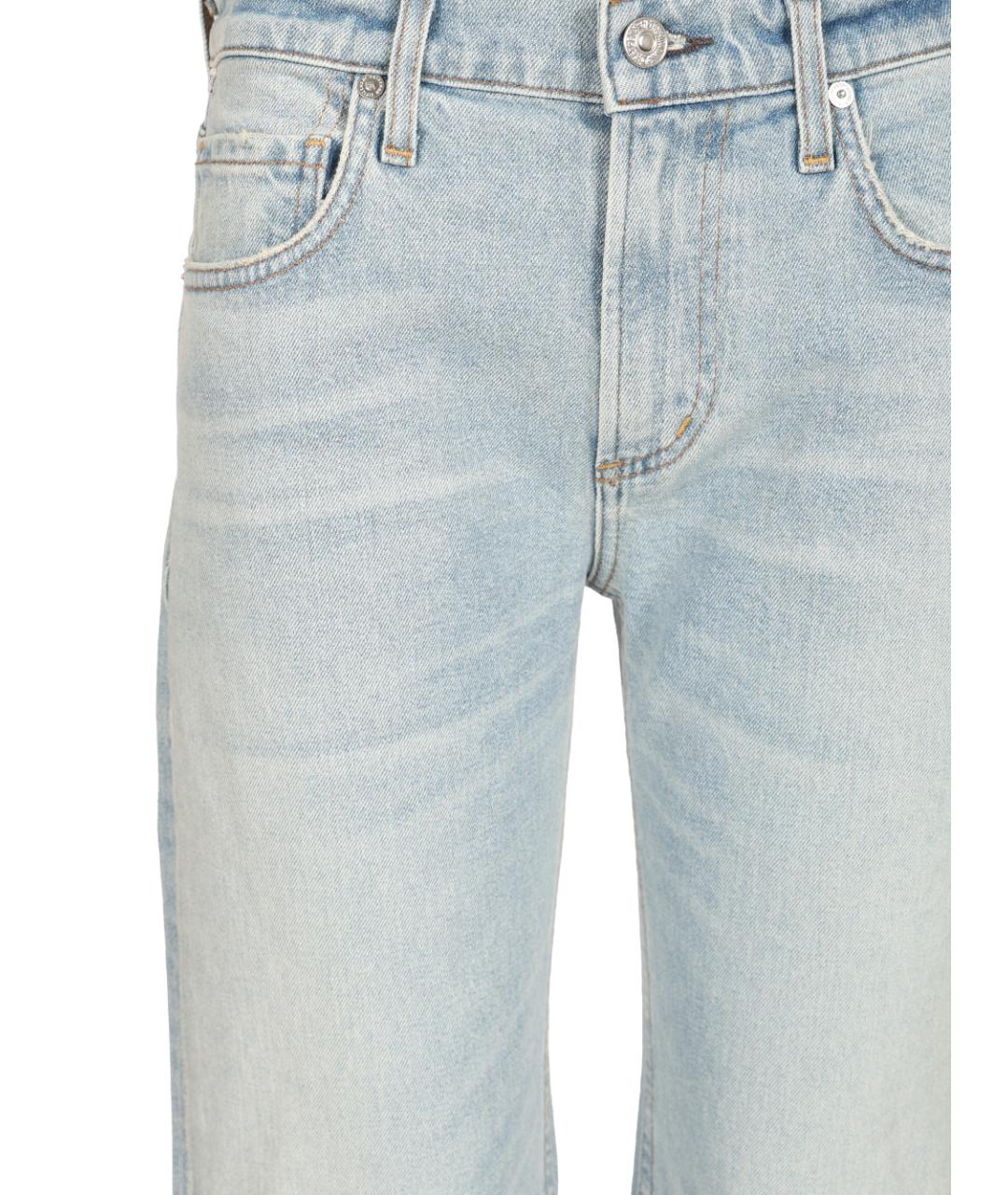 Citizien Of Humanity Голубые хлопковые прямые джинсы, фото 3