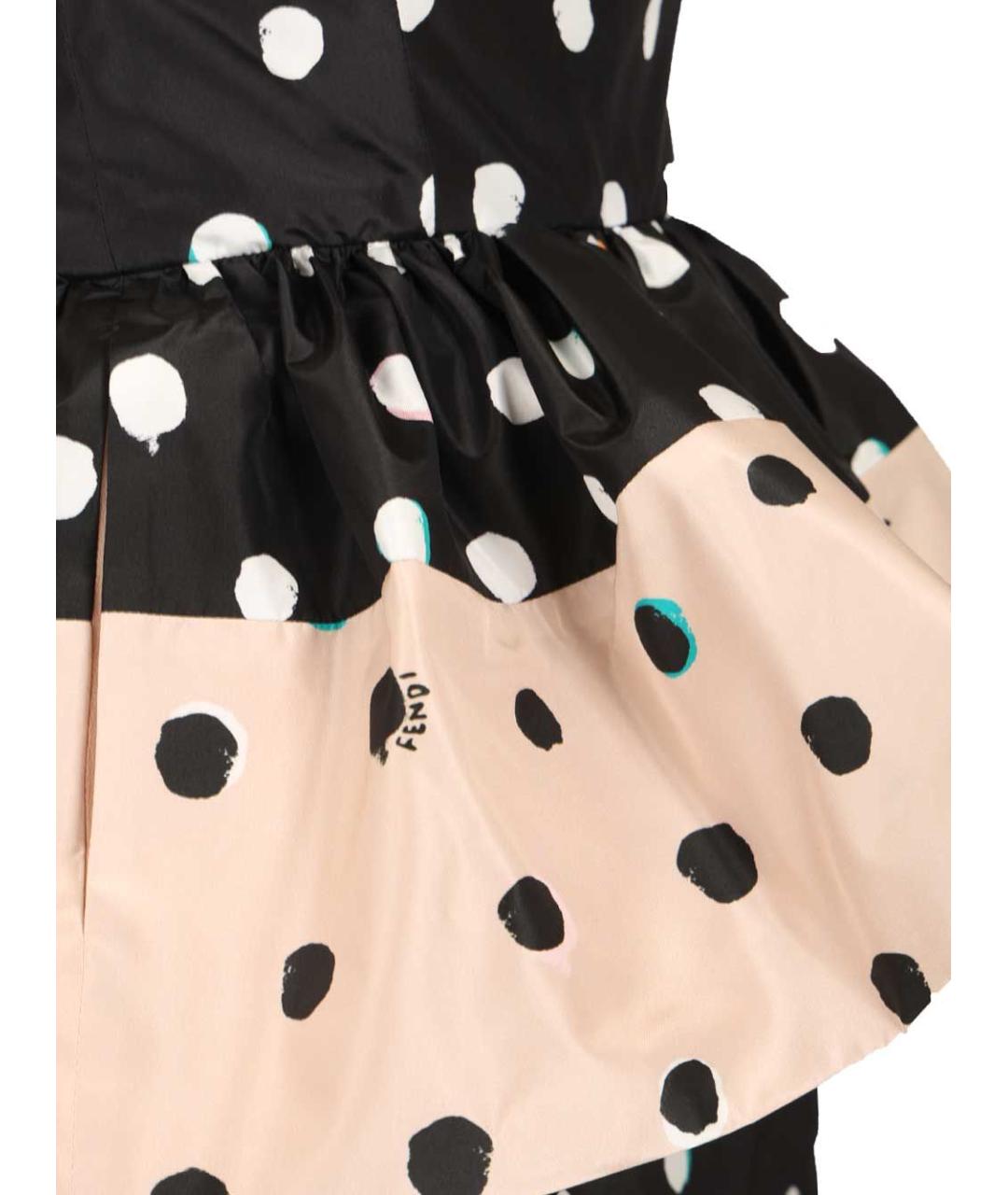 FENDI Черное шелковое коктейльное платье, фото 4