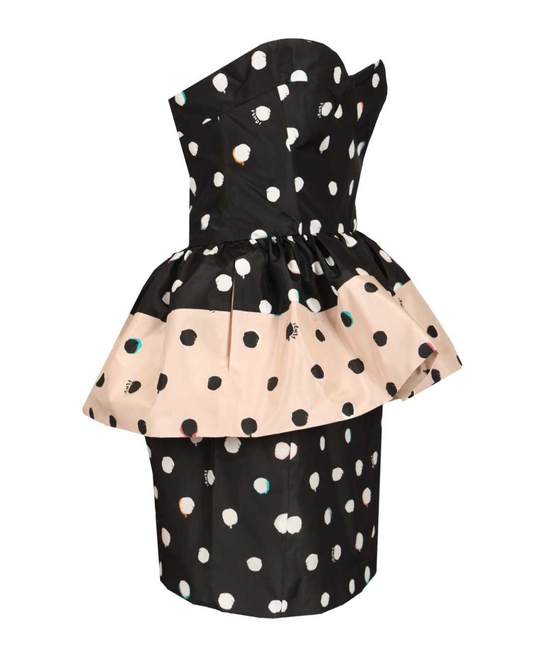 FENDI Черное шелковое коктейльное платье, фото 3