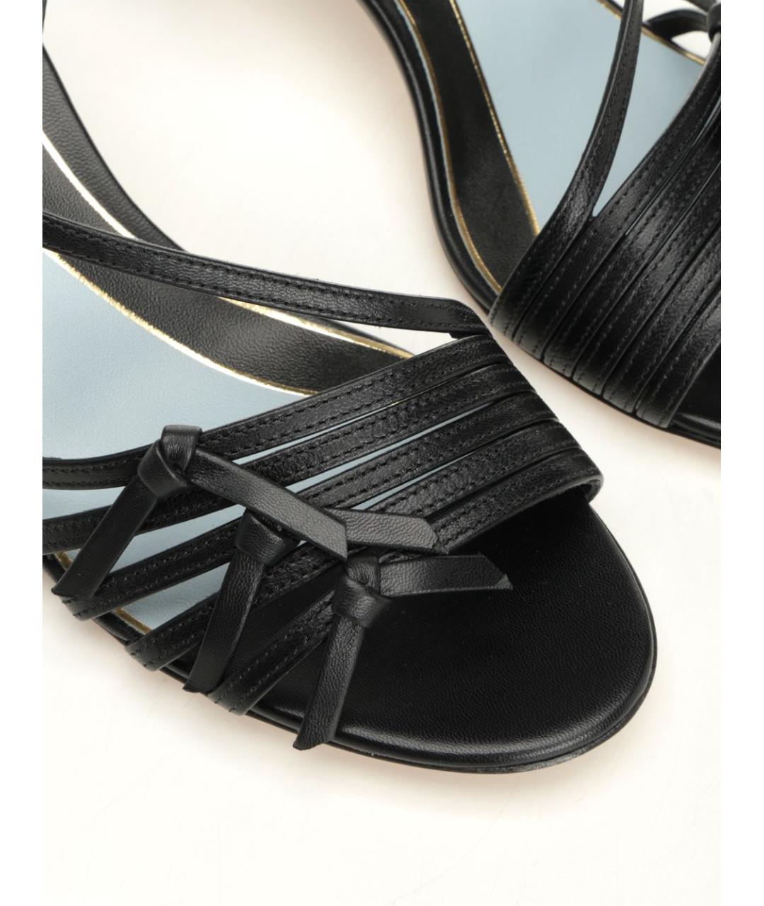 VALENTINO Черные кожаные сандалии, фото 6