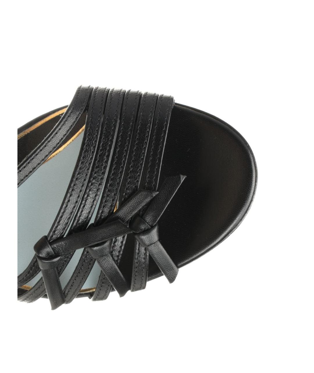 VALENTINO Черные кожаные сандалии, фото 4