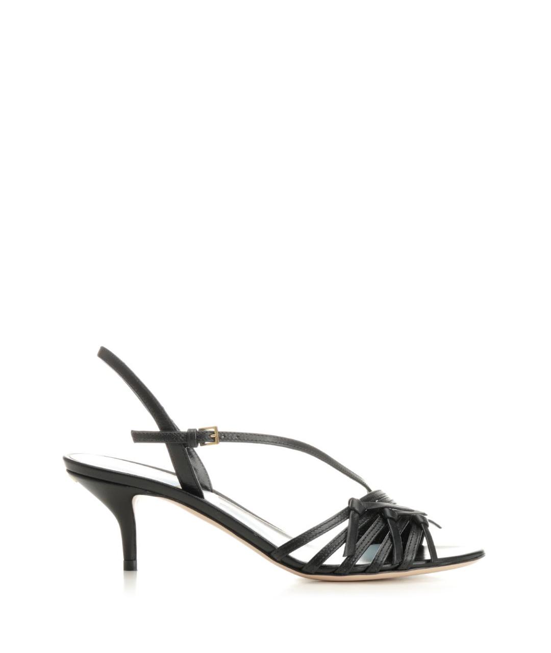 VALENTINO Черные кожаные сандалии, фото 1