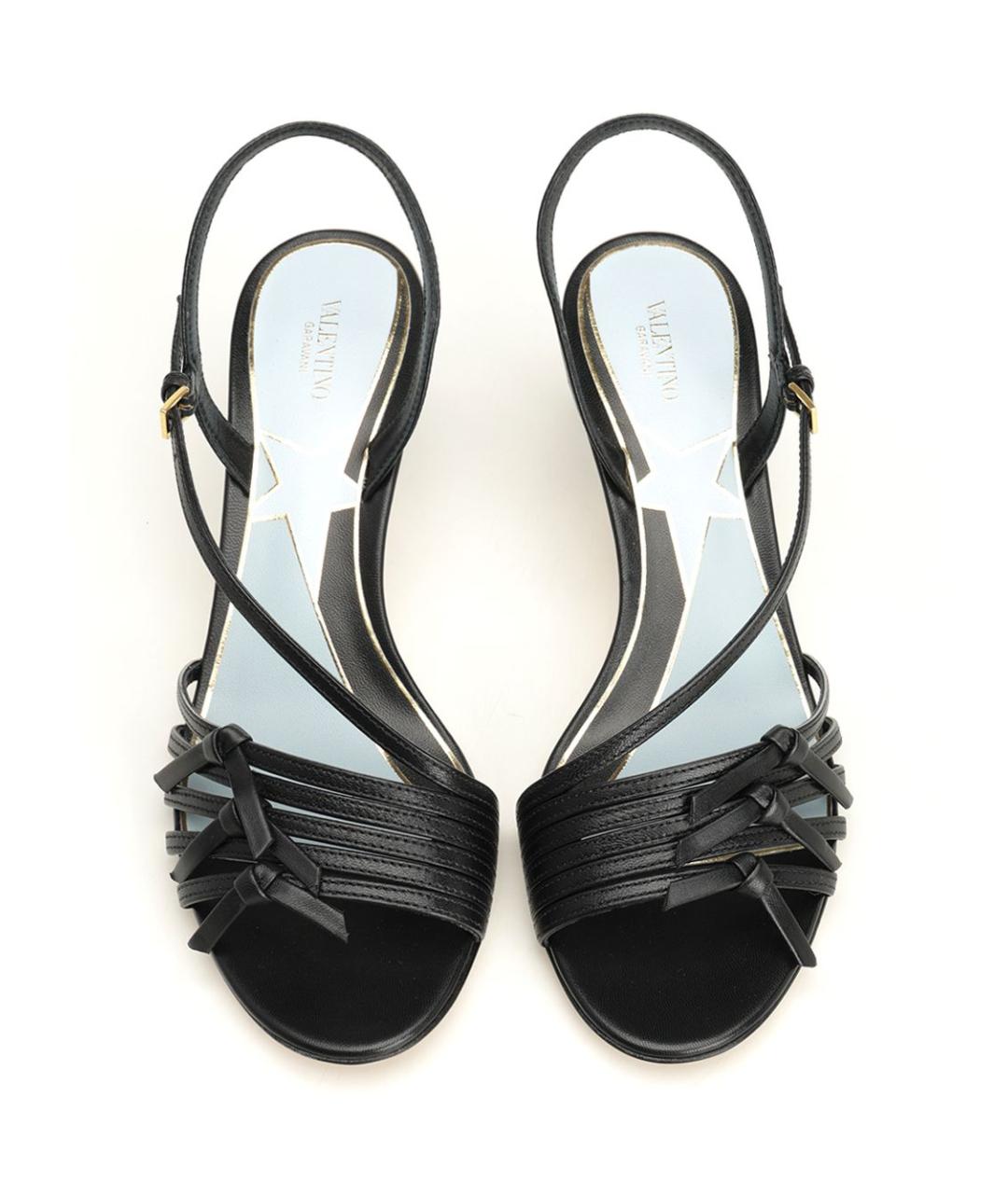 VALENTINO Черные кожаные сандалии, фото 5