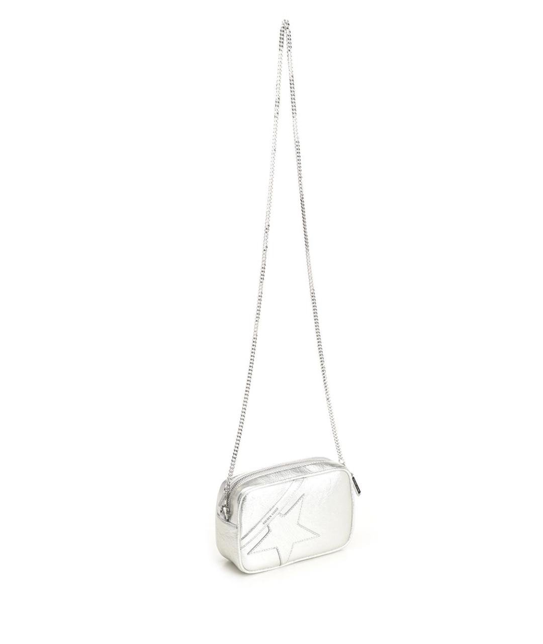 GOLDEN GOOSE DELUXE BRAND Серебряная кожаная сумка через плечо, фото 3