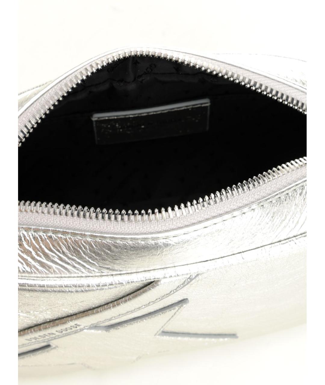 GOLDEN GOOSE DELUXE BRAND Серебряная кожаная сумка через плечо, фото 4